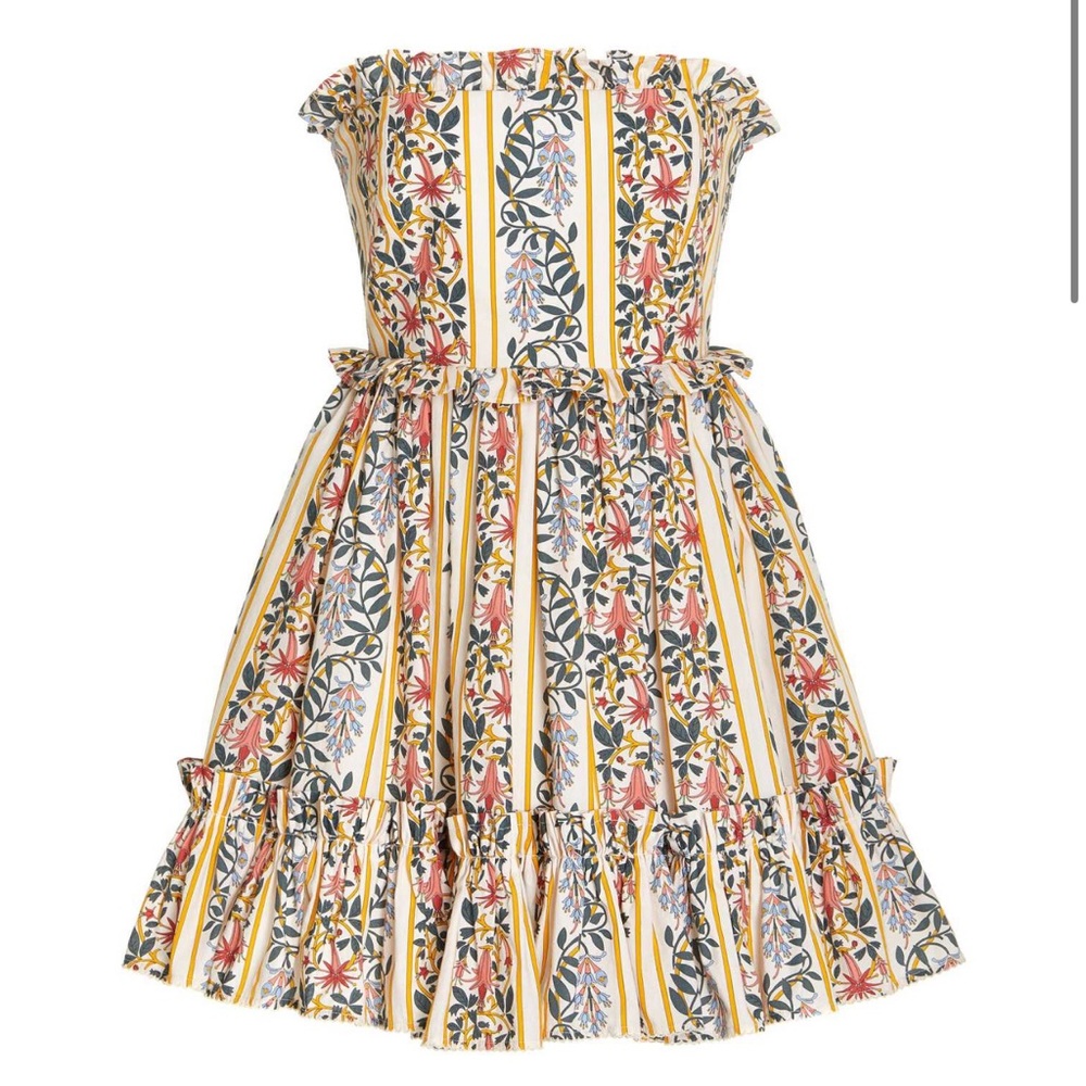 NWT AGUA Rosa ruffled cotton mini dress